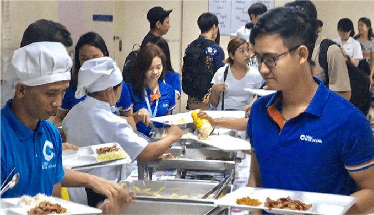 日本食をはじめ多国籍の料理を楽しめる食堂(Cebu Blue Ocean Academy - ブルーオーシャン・アカデミー)
